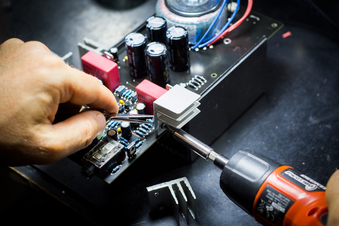 Electronics components prepared for industrial repair